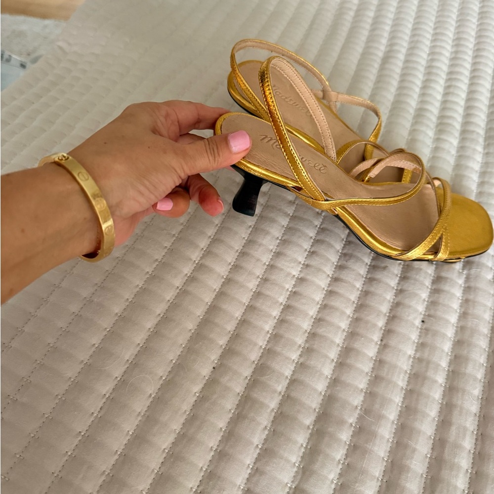 Elegant Gold Strappy Heels